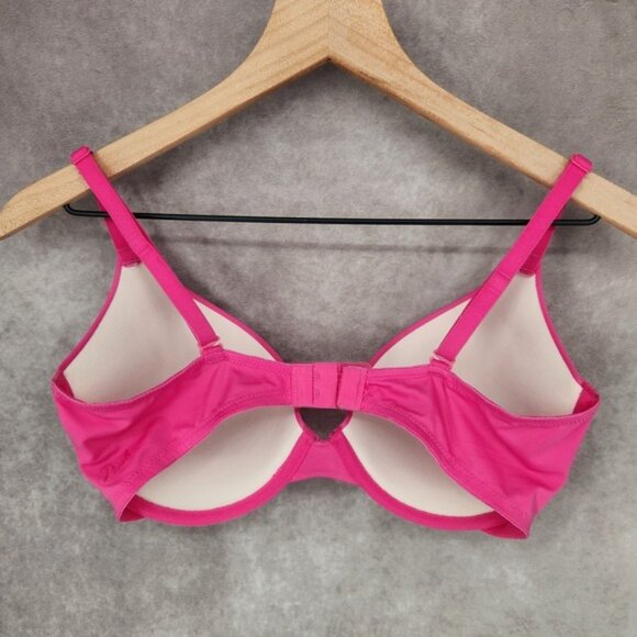 Victoria's Secret Pink Logo Band 36D T-Shirt Push Up Full Coverage EUC Hot Pink - Picture 2 of 5